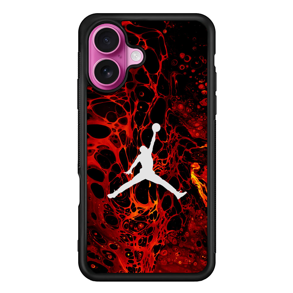Air Jordan Logo Red Liquid iPhone 17 Case - Slim Rubber Case for iPhone 17