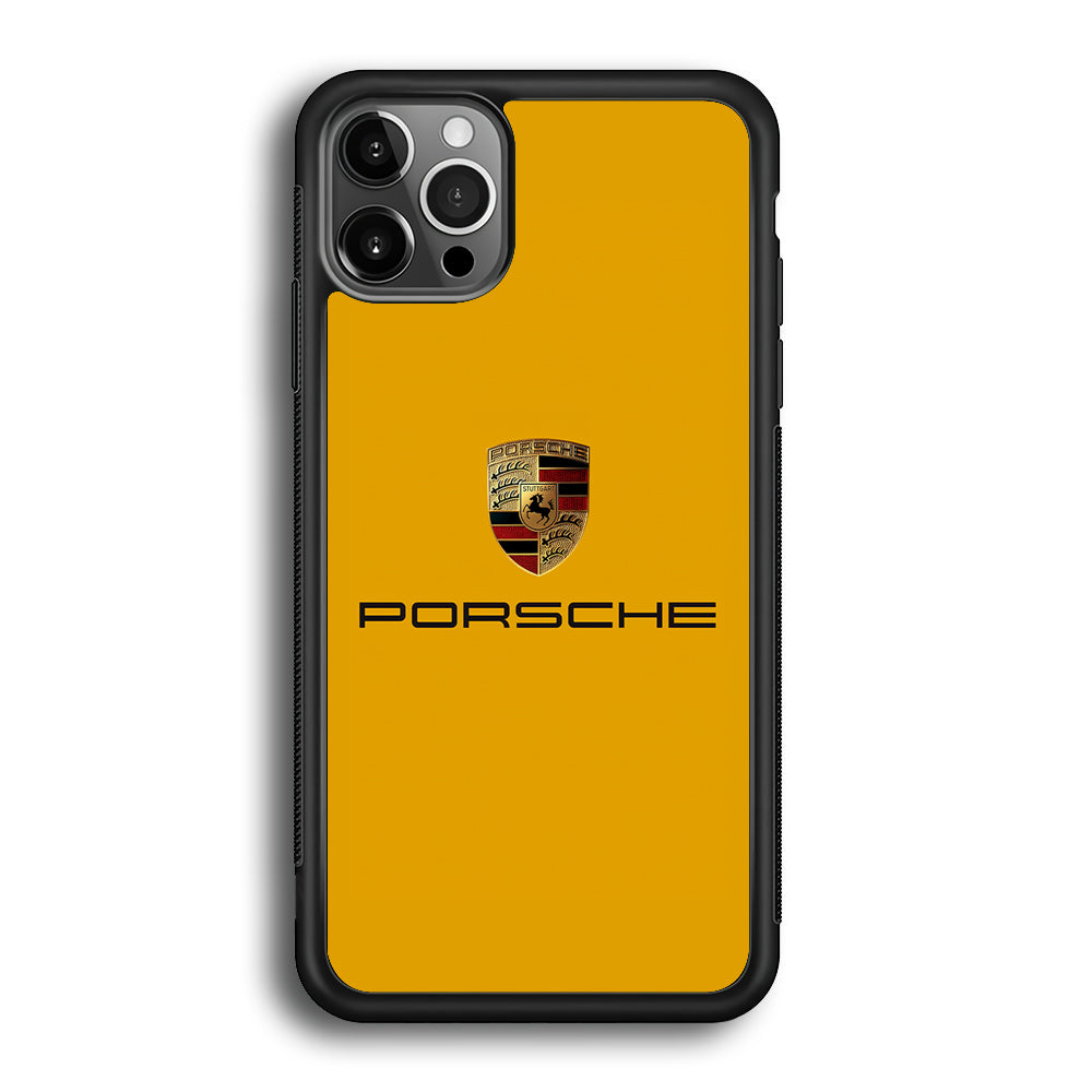 Porsche Car Logo Yellow iPhone 12 Pro Max Case | Slim Rubber Case for iPhone 12 Pro Max