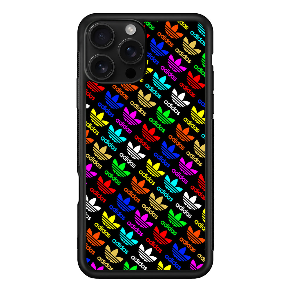 Adidas Logo Colorful Pattern iPhone 16 Pro Case - Stylish Protective Cover for iPhone 16 Pro