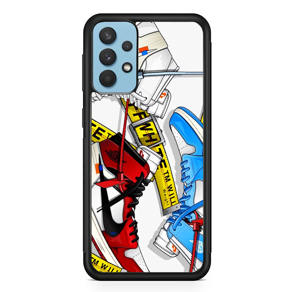 Nike Air x Off White Shoes Colase Samsung Galaxy A32 Case | Slim Rubber Case for Samsung Galaxy A32