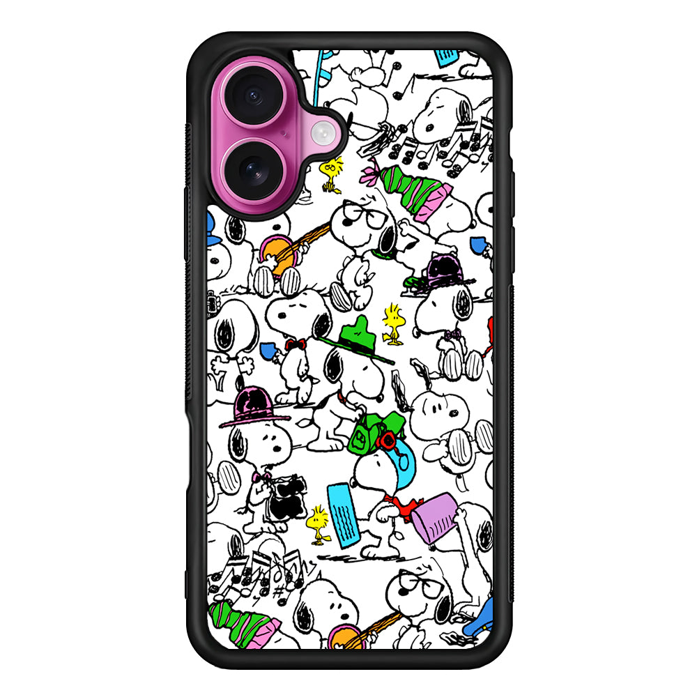 Snoopy and All His Activities iPhone 17 Case | Slim Protective Rubber Phone Cover