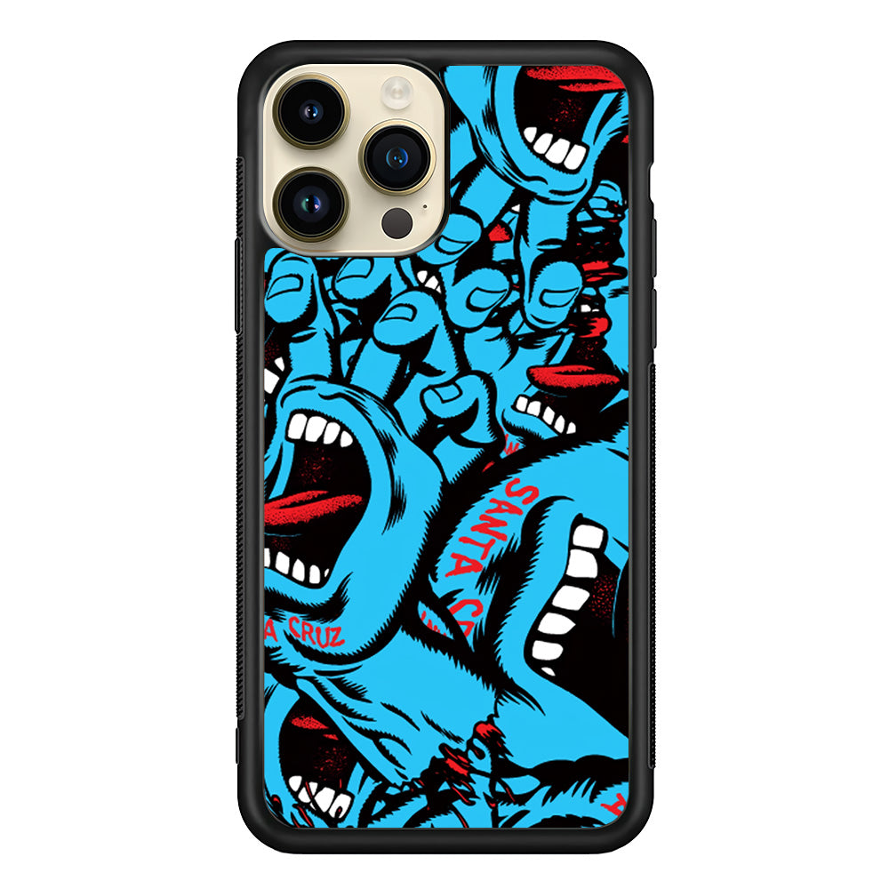 Santa Cruz Skateboard Pattern iPhone 14 Pro Case | Slim Rubber Case for iPhone 14 Pro