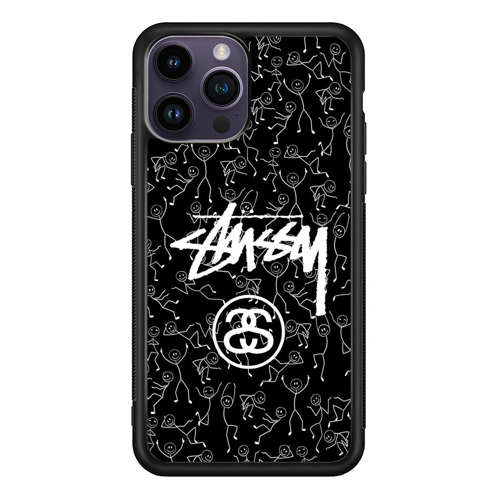 Stussy People Dancing iPhone 14 Pro Max Case | Slim Rubber Case for iPhone 14 Pro Max