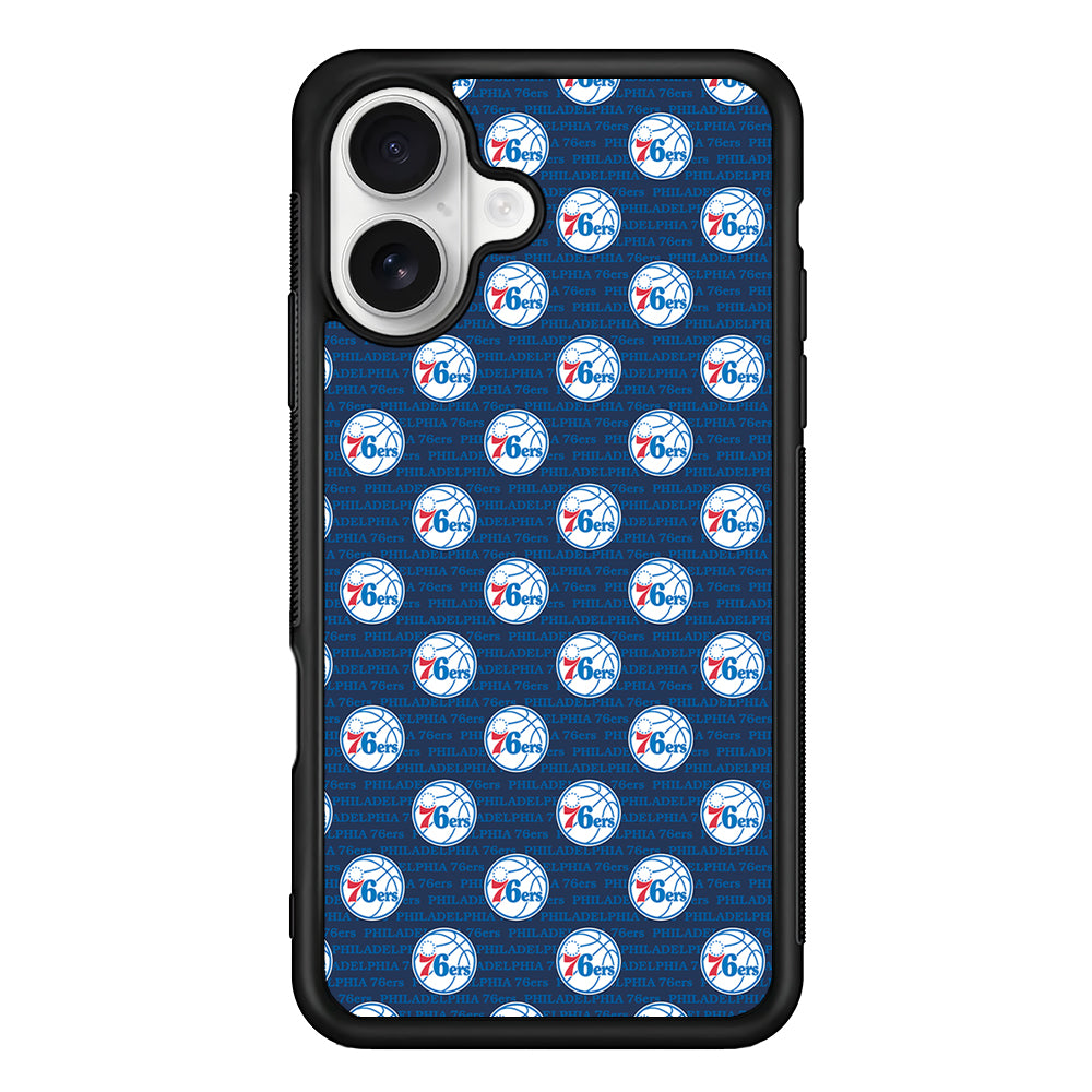Philadelphia 76ers Pattern iPhone 16 Plus Case | Durable Protective Rubber Cover