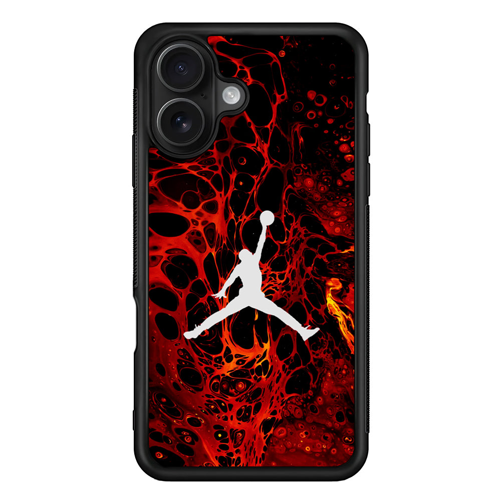 Air Jordan Logo Red Liquid iPhone 16 Case - Oxvistore
