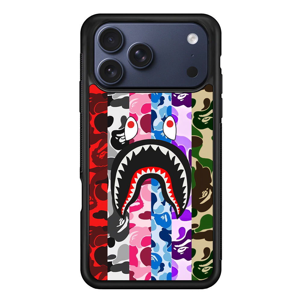 Bape Colorfull Camo iPhone 17 Pro Max Case | Slim Rubber Case for iPhone 17 Pro Max