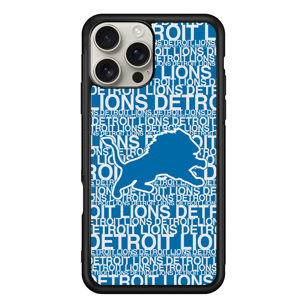 Detroit Lions Pattern iPhone 16 Pro Max Case | Stylish Protective Case for iPhone 16 Pro Max