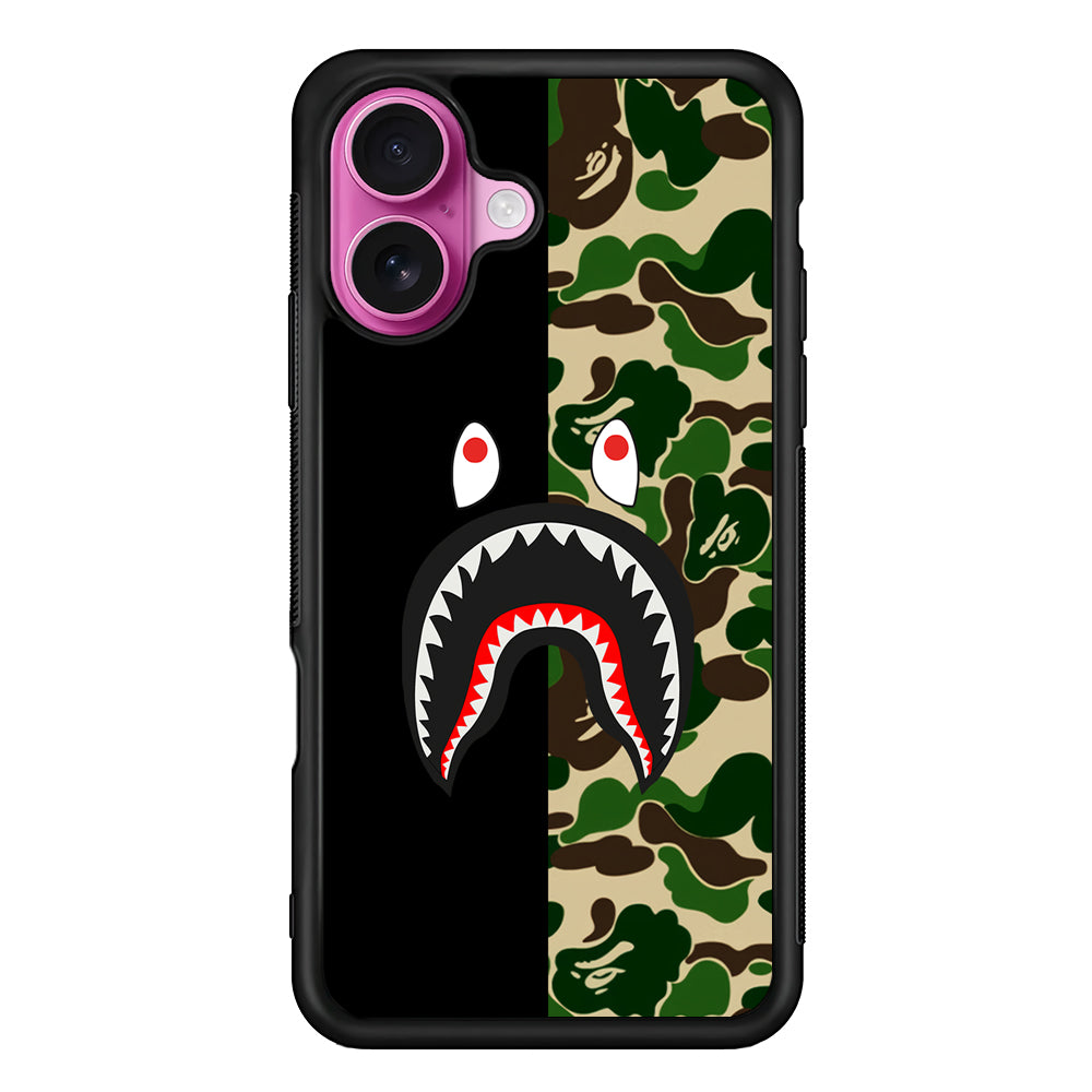 Bape Black Green Camo iPhone 17 Case | Slim Rubber Case for iPhone 17