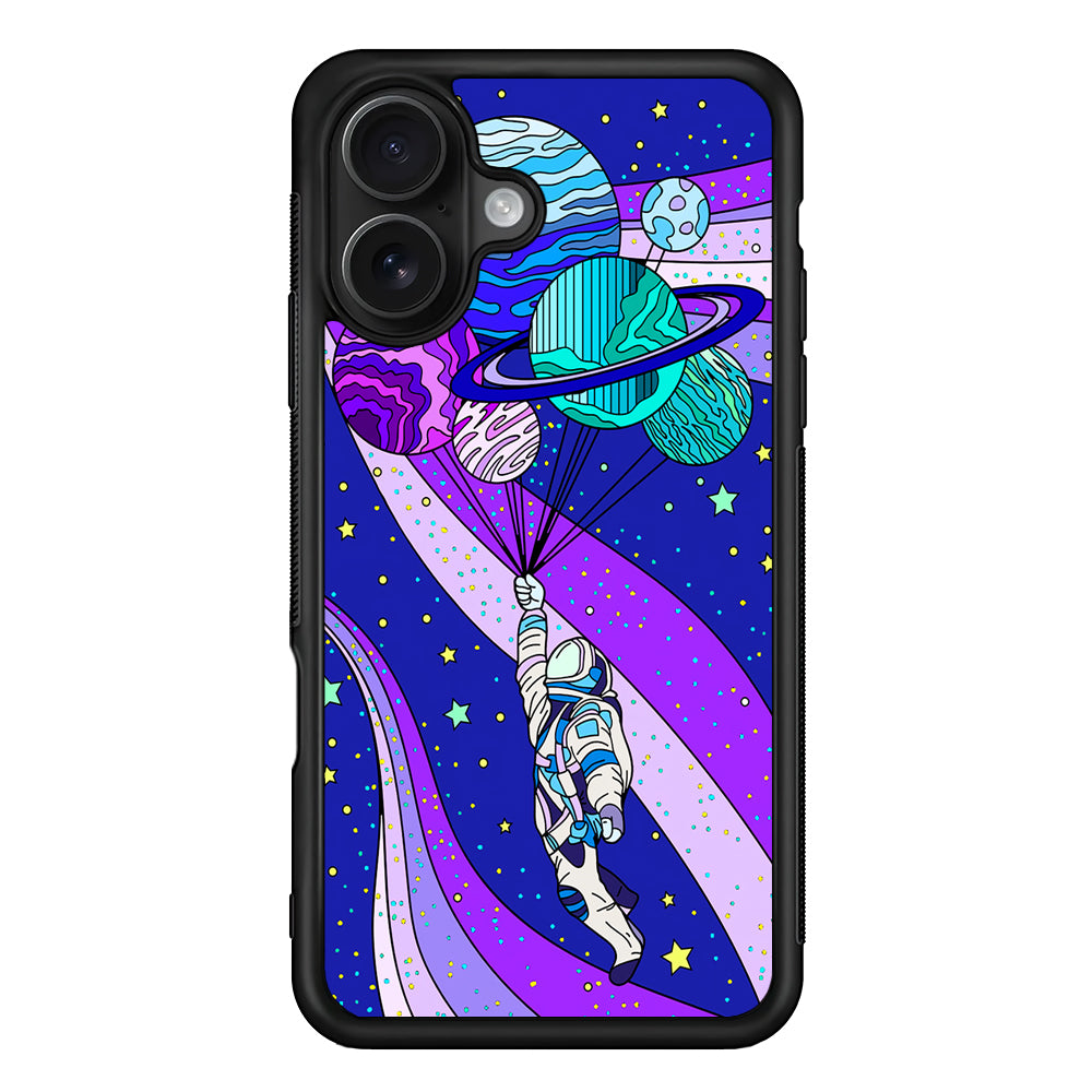 Astronaut Space Planetary Balloon iPhone 16 Case - Oxvistore
