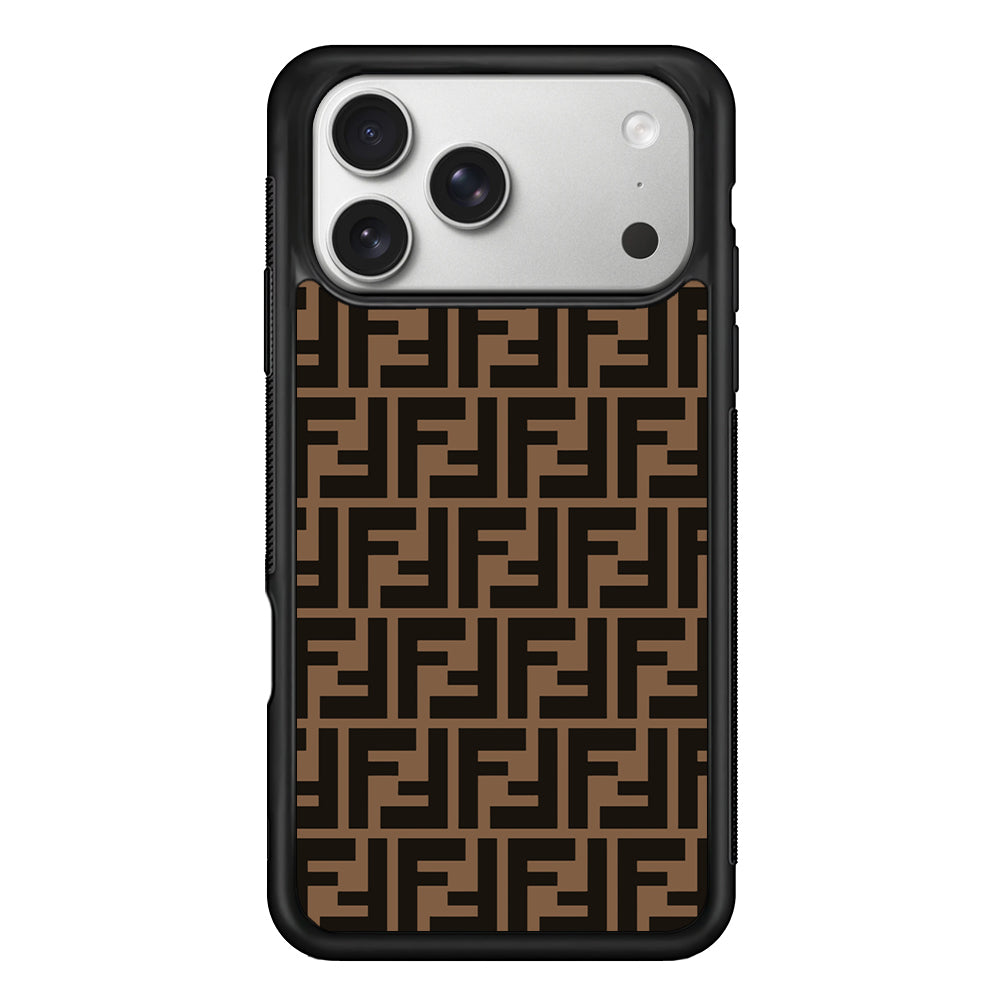 Fendi Brown Form iPhone 17 Pro Case | Slim Rubber Case for iPhone 17 Pro