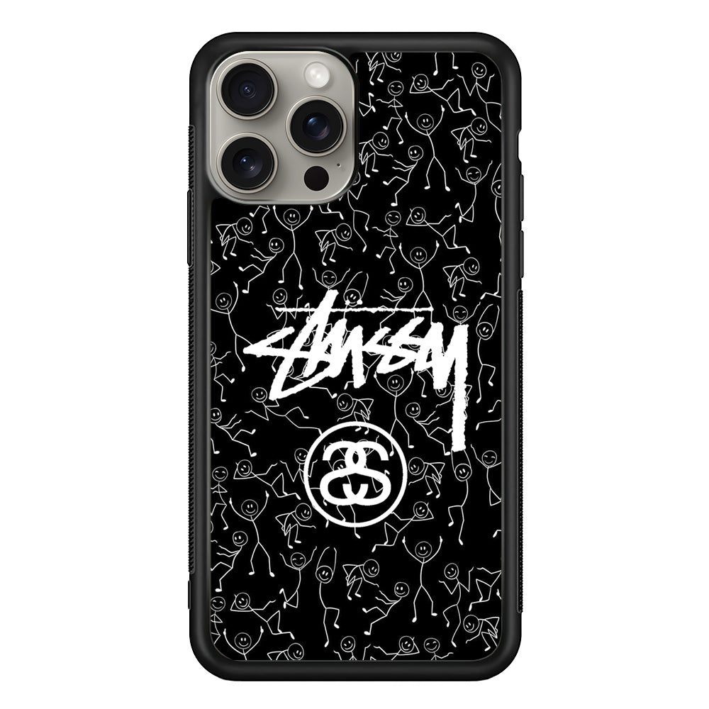 Stussy People Dancing iPhone 15 Pro Case | Slim Rubber Case for iPhone 15 Pro