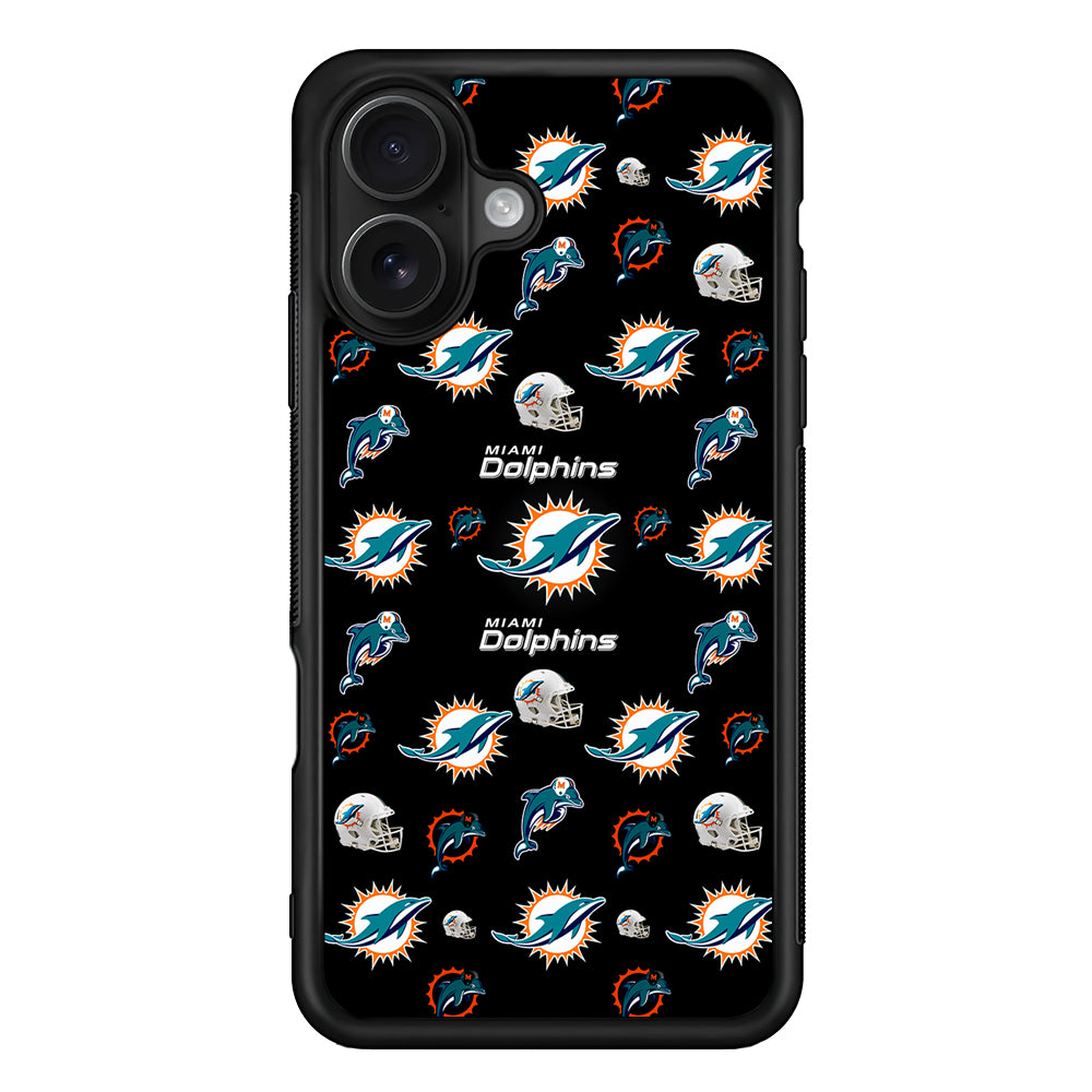 Miami Dolphins Pattern iPhone 16 Case - Oxvistore