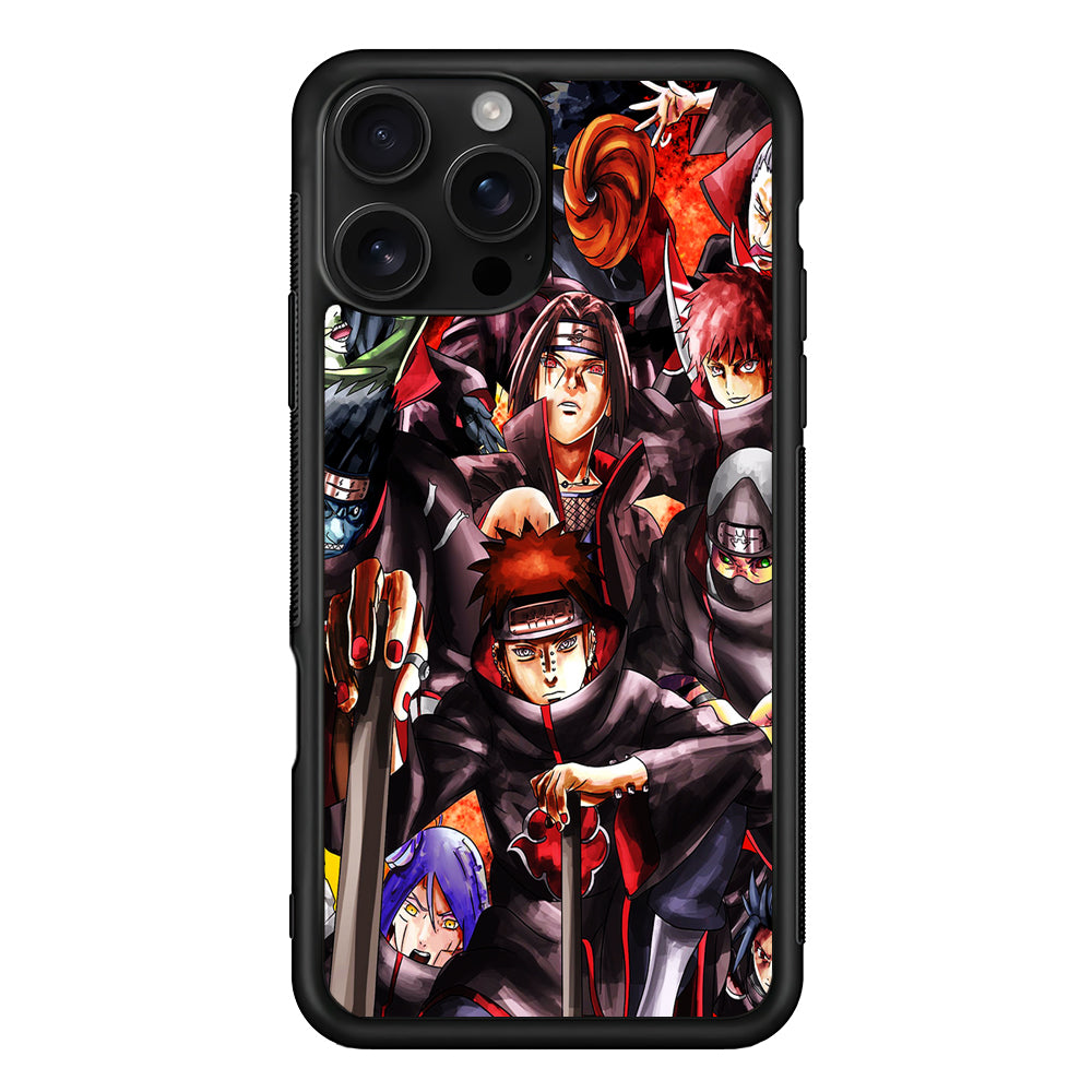 Naruto Akatsuki Full Team iPhone 16 Pro Case | Durable Protective Case for iPhone 16 Pro