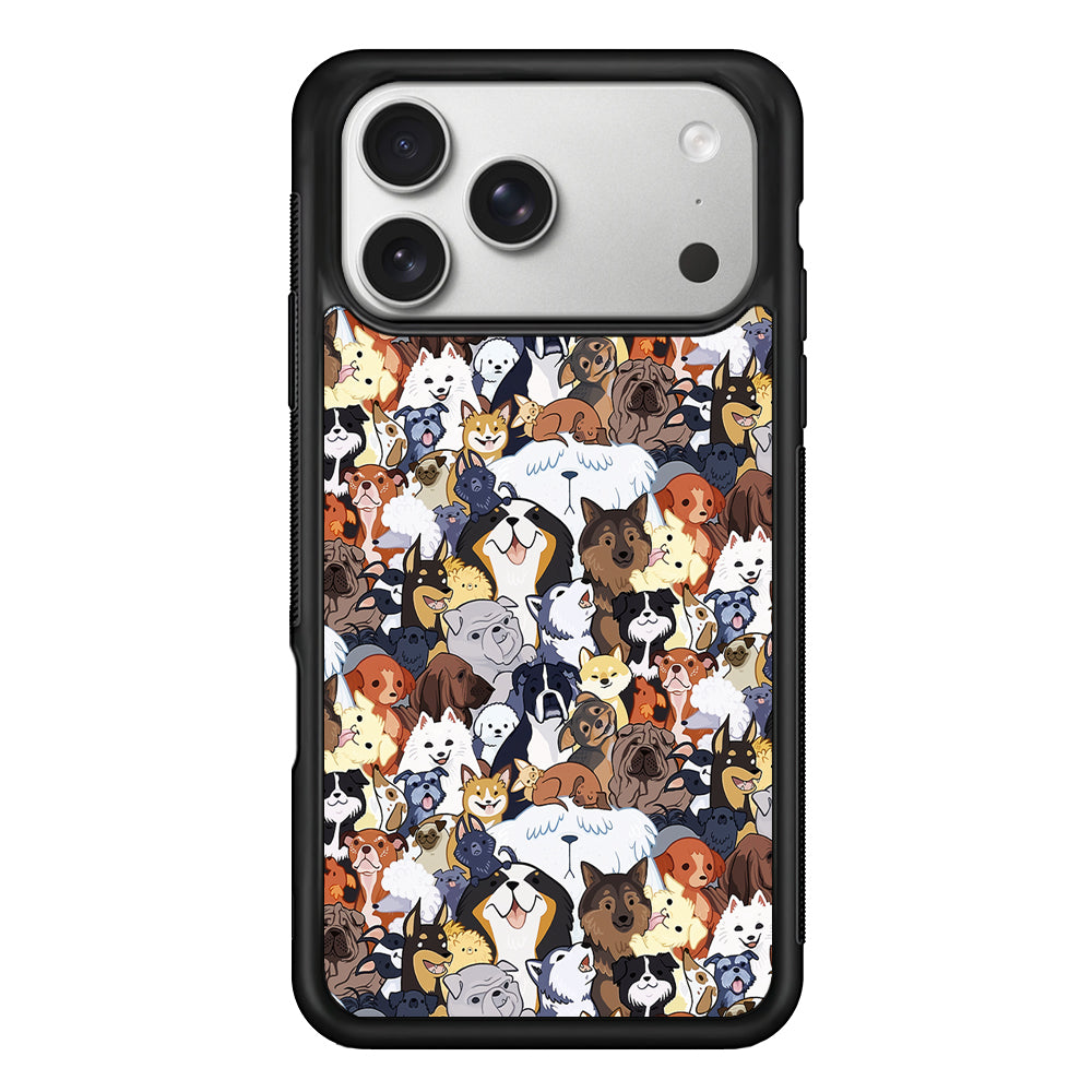 Puppy Party Pattern iPhone 17 Pro Case | Slim Rubber Case for iPhone 17 Pro