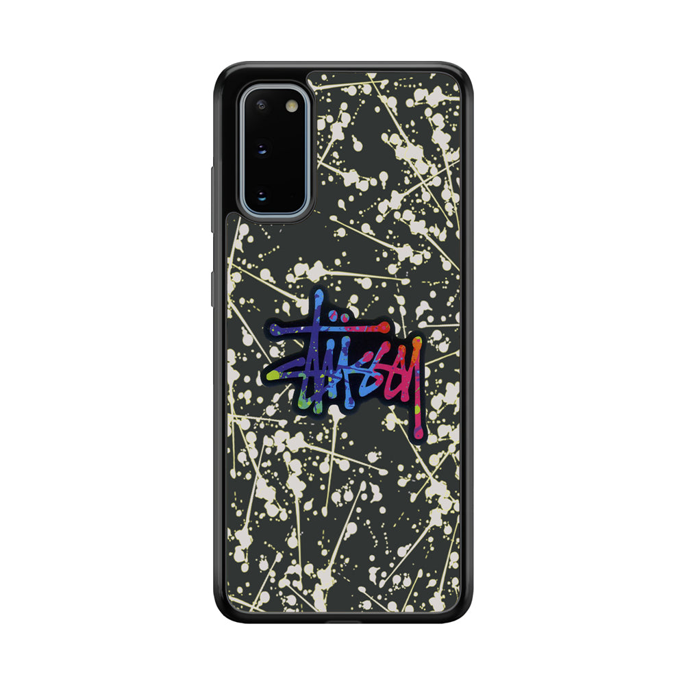 Stussy Splash Grey Samsung Galaxy S20 Case | Slim Rubber Case for Samsung Galaxy S20