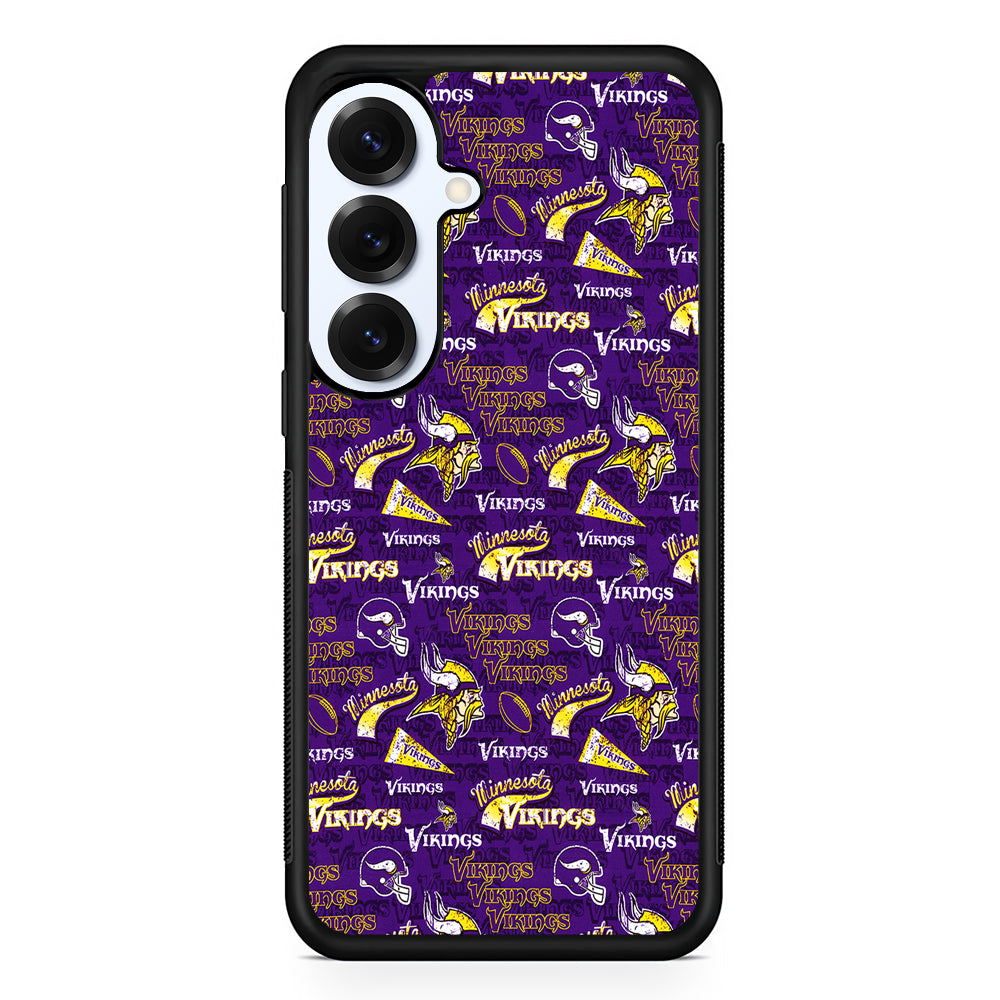 Minnesota Vikings Patterns Samsung Galaxy S25 Plus Case | Slim Rubber Cover for Samsung Galaxy S25 Plus