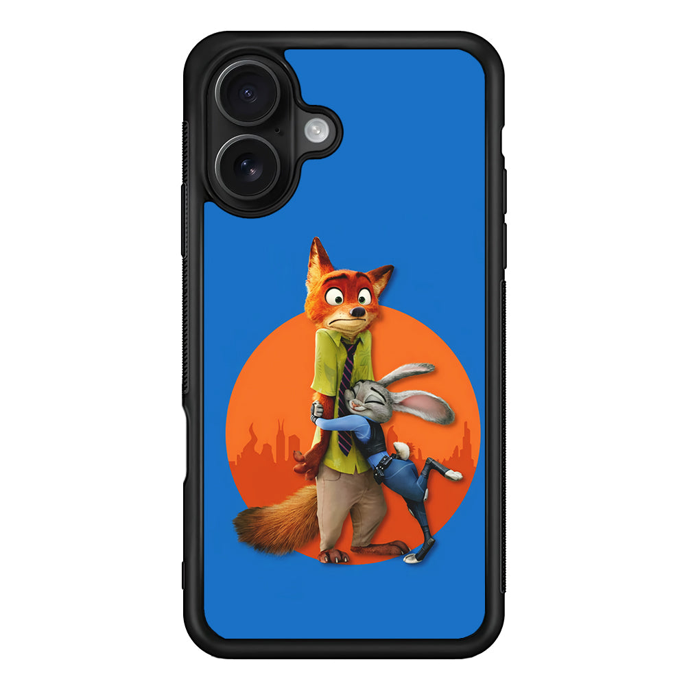 Zootopia Nick and Judy Hug iPhone 16 Case - Oxvistore