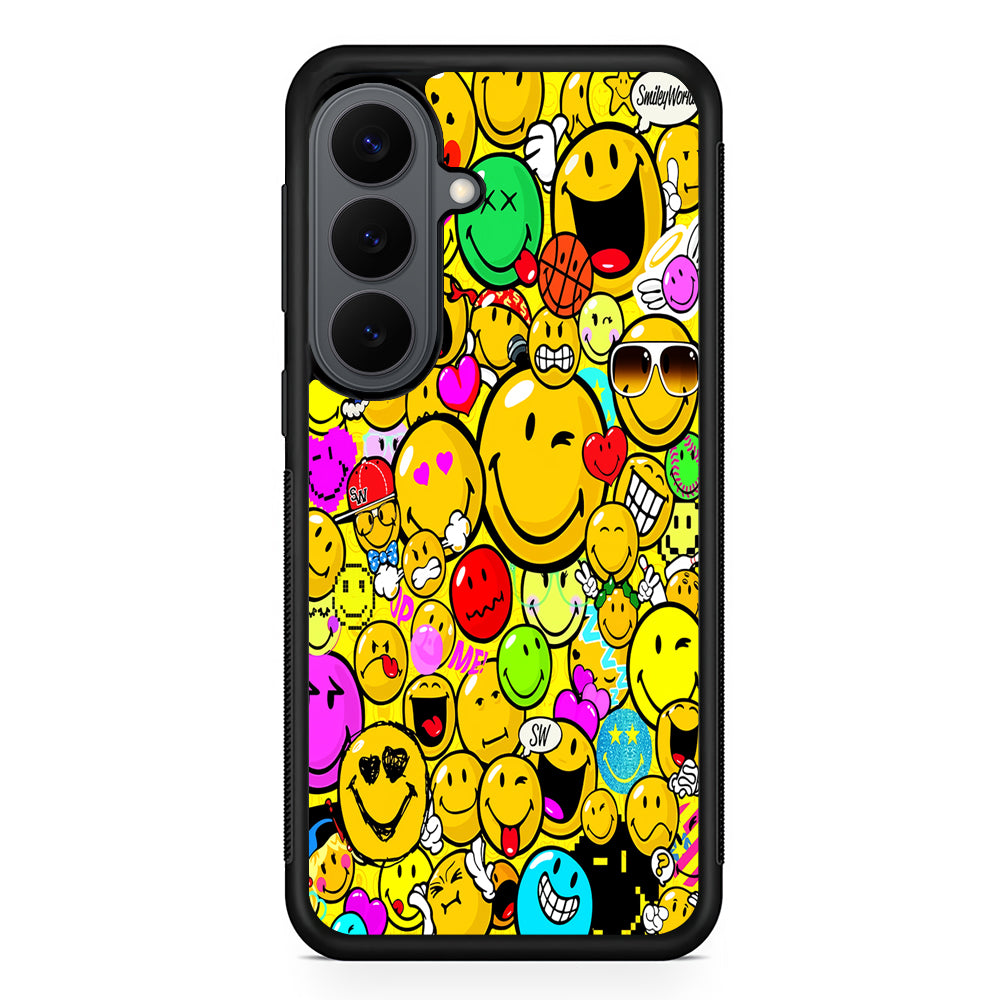 Smiley Face World Colorful Samsung Galaxy S26 Plus Case | Slim Rubber Case for Samsung Galaxy S26 Plus
