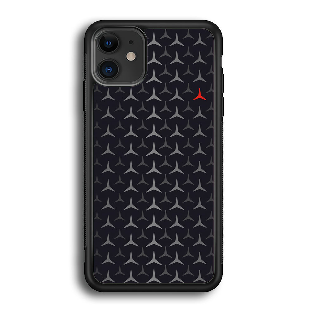 Mercedes-Benz Logos Pattern iPhone 12 Case | Slim Rubber Case for iPhone 12