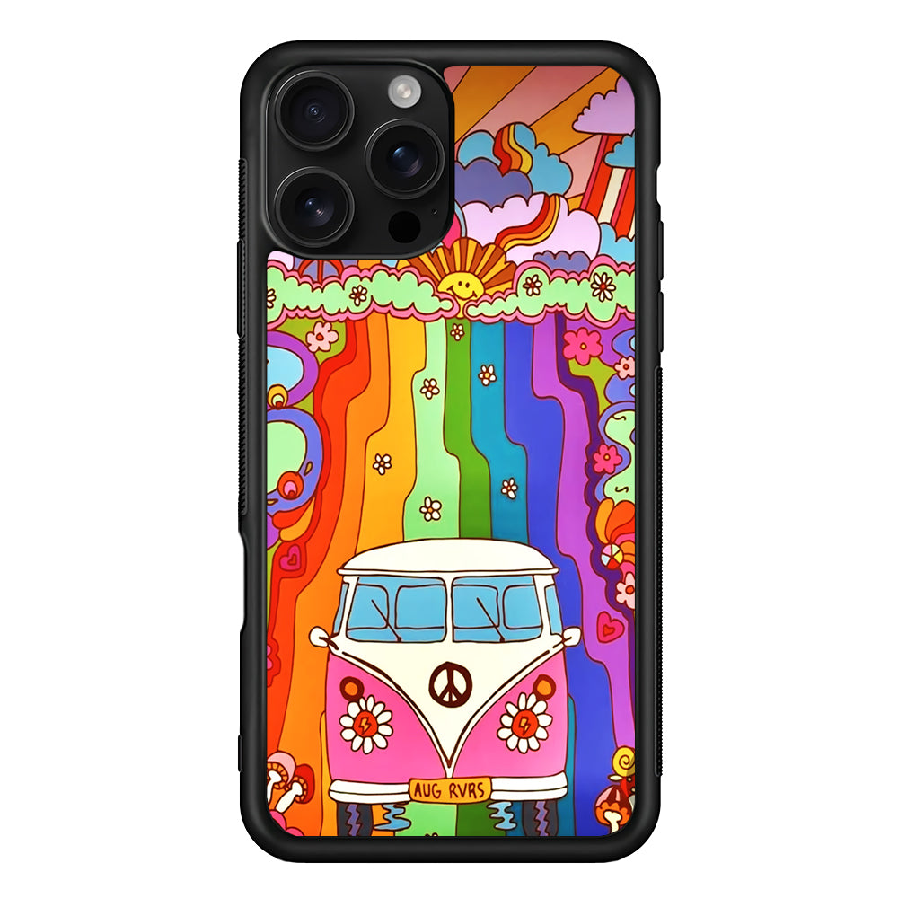 Hippie Aesthetic Rainbow iPhone 16 Pro Case | Durable Protective Case for iPhone 16 Pro