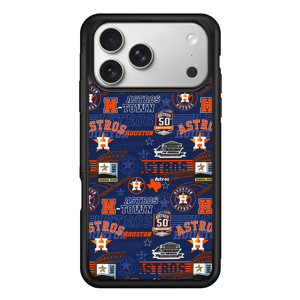 Houston Astros Retro iPhone 17 Pro Case | Slim Rubber Case for iPhone 17 Pro