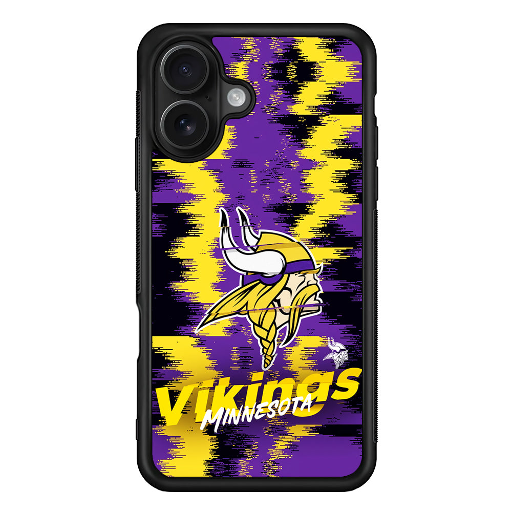 Minnesota Vikings Abstract Color iPhone 16 Case - Oxvistore