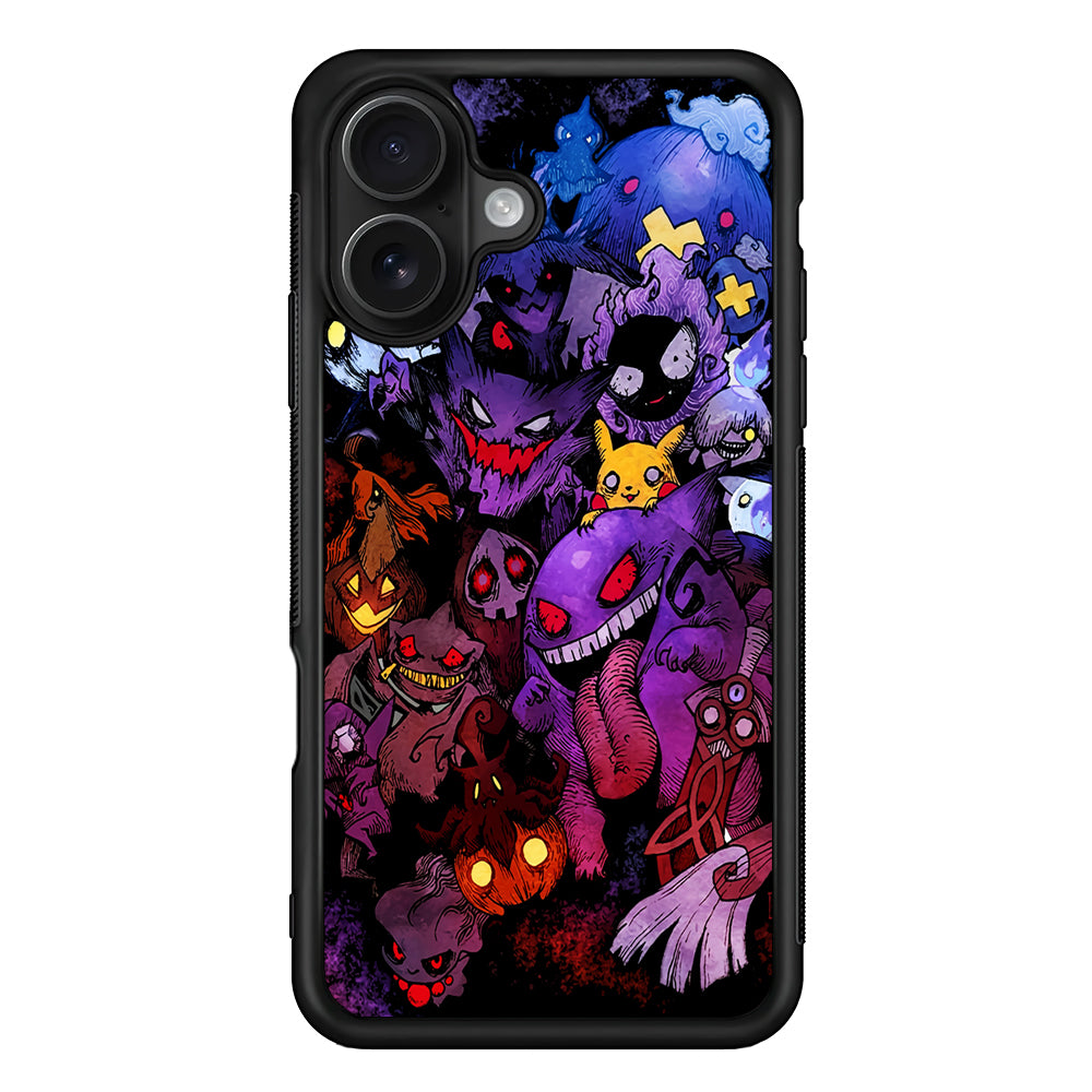 Ghost Type Pokemon Gengar iPhone 16 Case - Oxvistore