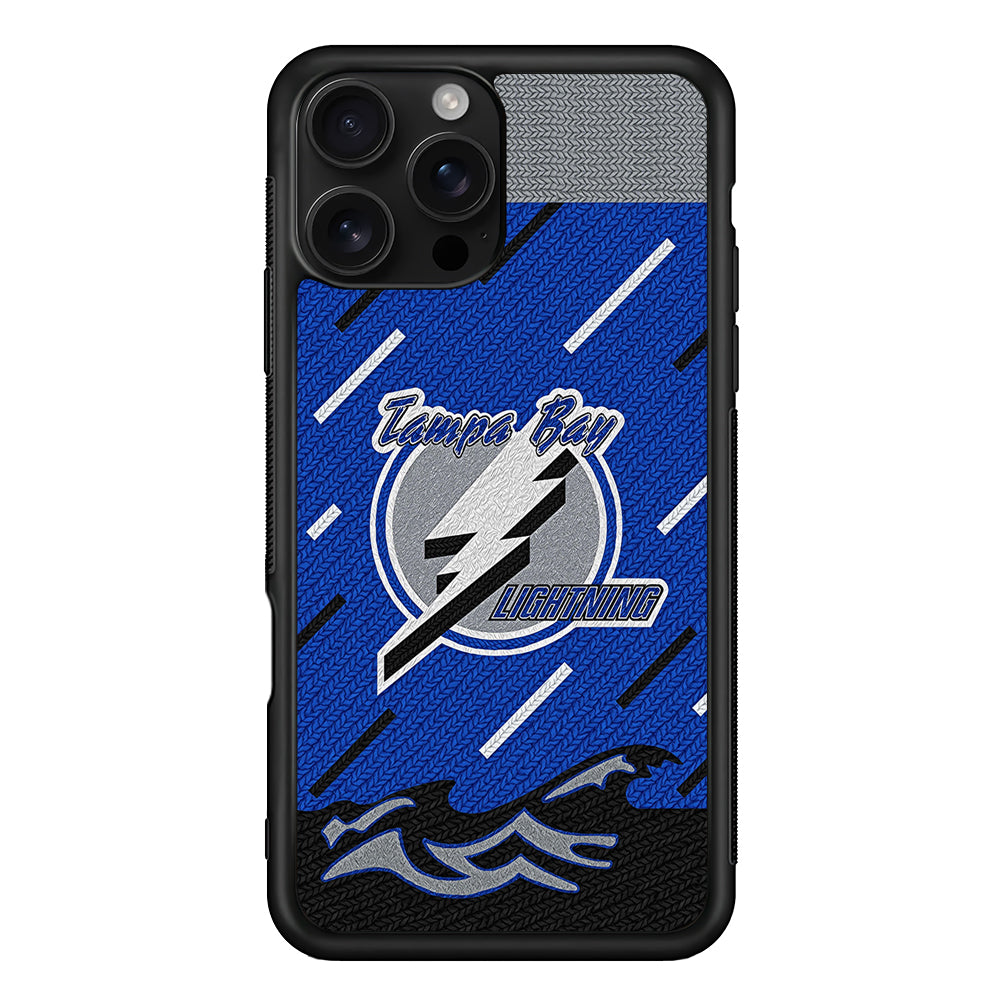 Tampa Bay Lightning Pattern iPhone 16 Pro Case | Durable Protective Case for iPhone 16 Pro