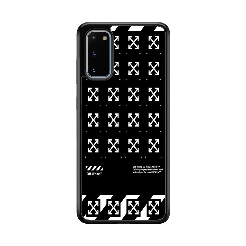 Off White Logo Black Pattern Samsung Galaxy S20 Case | Slim Rubber Case for Samsung Galaxy S20