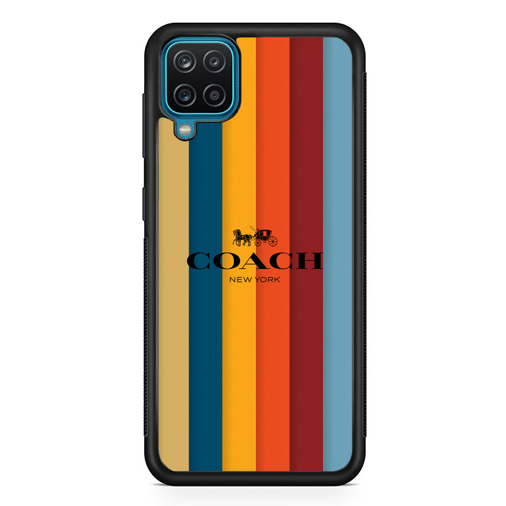 Coach Vertical Colorfull Samsung Galaxy A12 Case | Slim Rubber Case for Samsung Galaxy A12