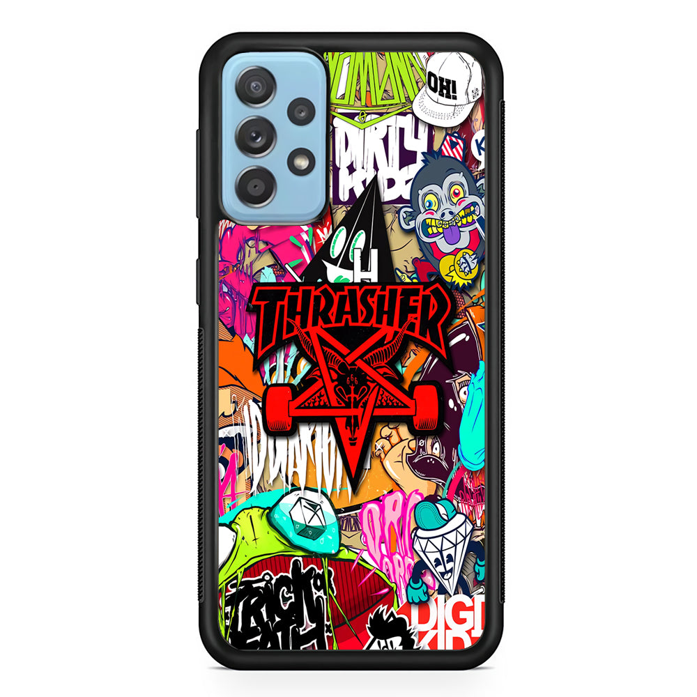 Thrasher Gang Assembly Samsung Galaxy A72 Case | Slim Rubber Case for Samsung Galaxy A72