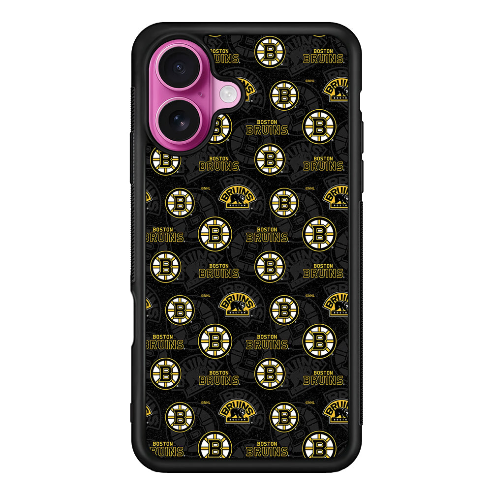 Boston Bruins Pattern iPhone 17 Case | Slim Protective Rubber Phone Cover