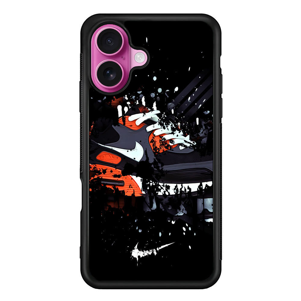 Nike Black Ink Splash iPhone 17 Case - Slim Rubber Case for iPhone 17