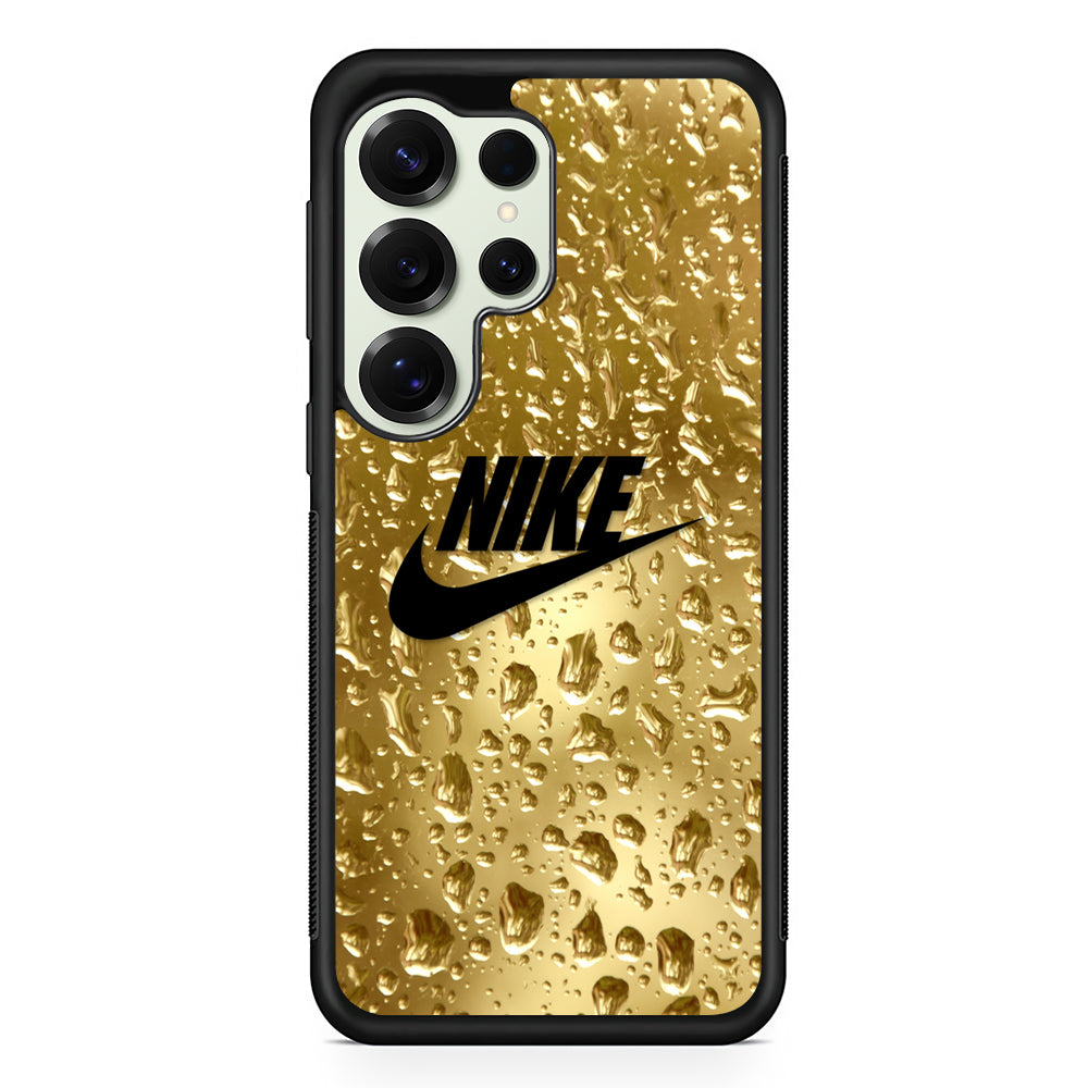 Nike Golden Water Drop Samsung Galaxy S25 Ultra Case | Durable Rubber Case for Samsung Galaxy S25 Ultra