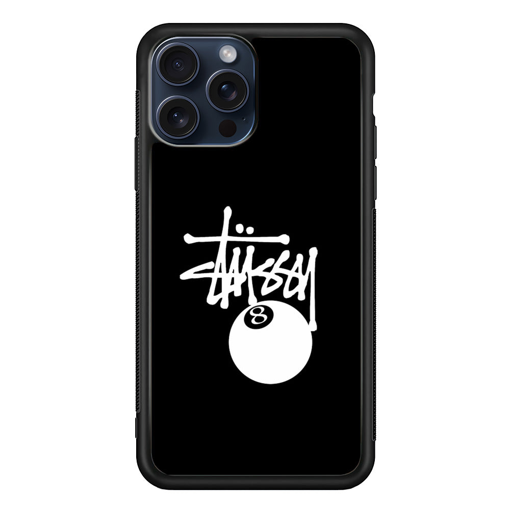 Stussy 8 Pool Ball iPhone 15 Pro Max Case | Slim Rubber Case for iPhone 15 Pro Max