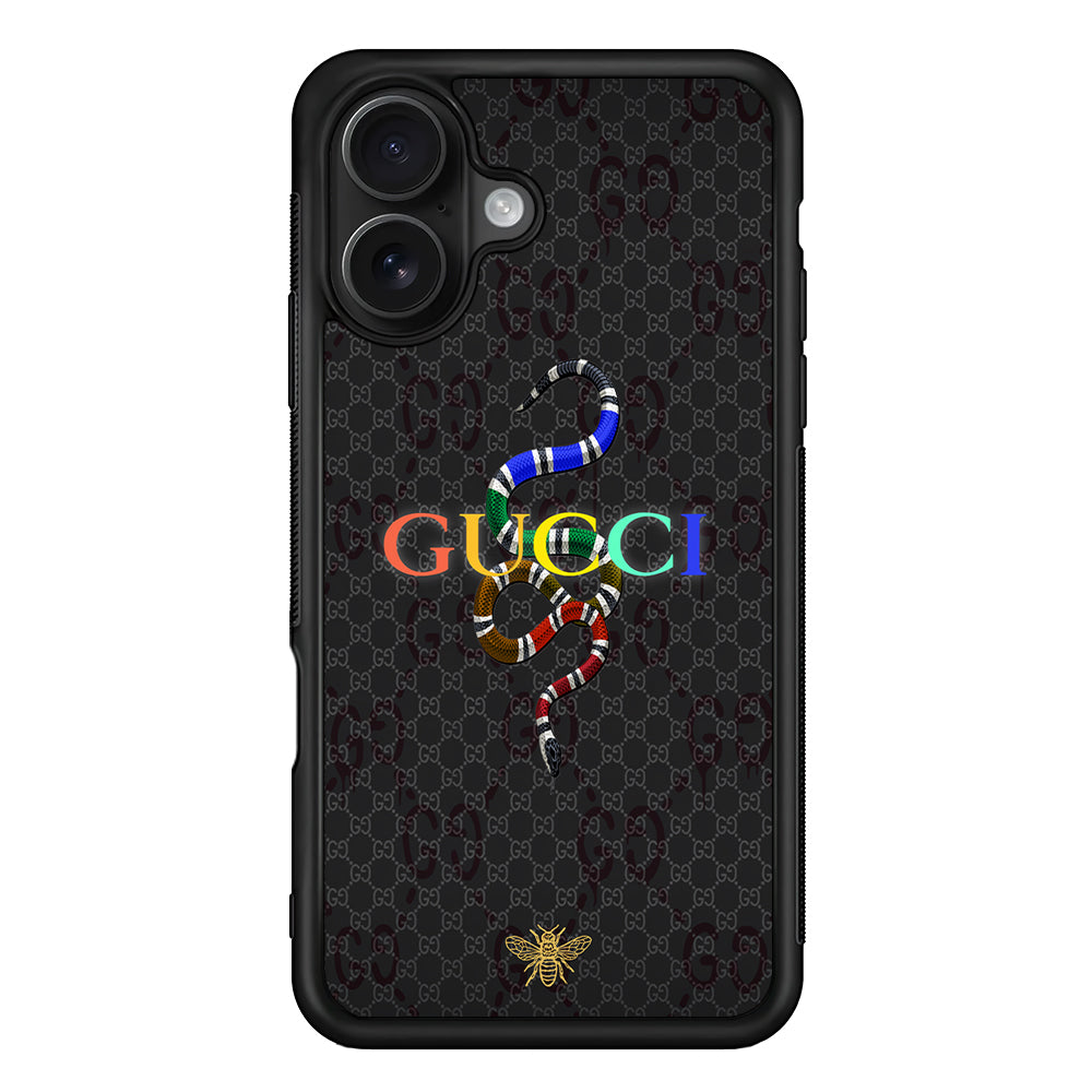 Gucci Colorful Logo Style iPhone 16 Case | Slim Rubber Case for iPhone 16