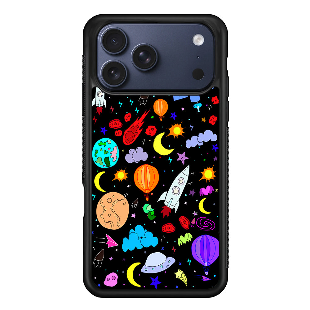 Cartoon Space Pattern iPhone 17 Pro Max Case | Slim Protective Cover for iPhone 17 Pro Max