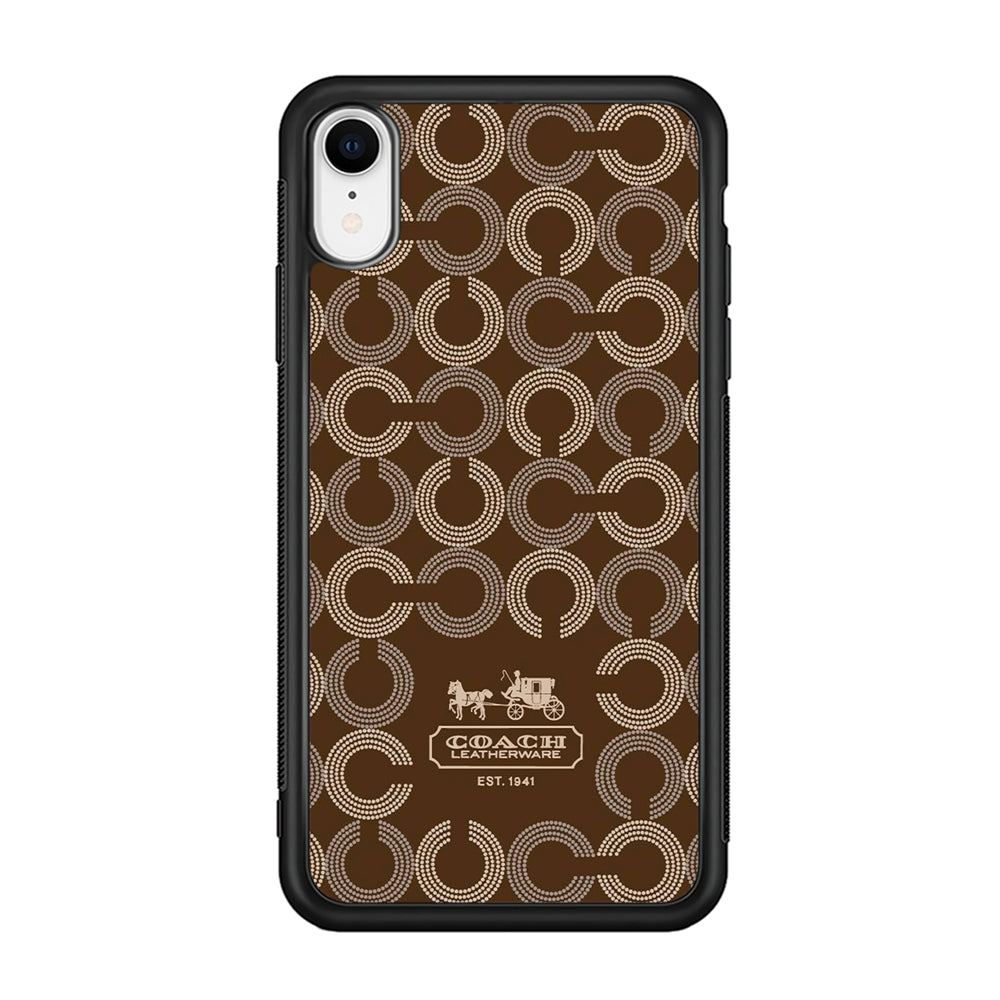 Coach Pattern Brown iPhone XR Case | Slim Rubber Case for iPhone XR