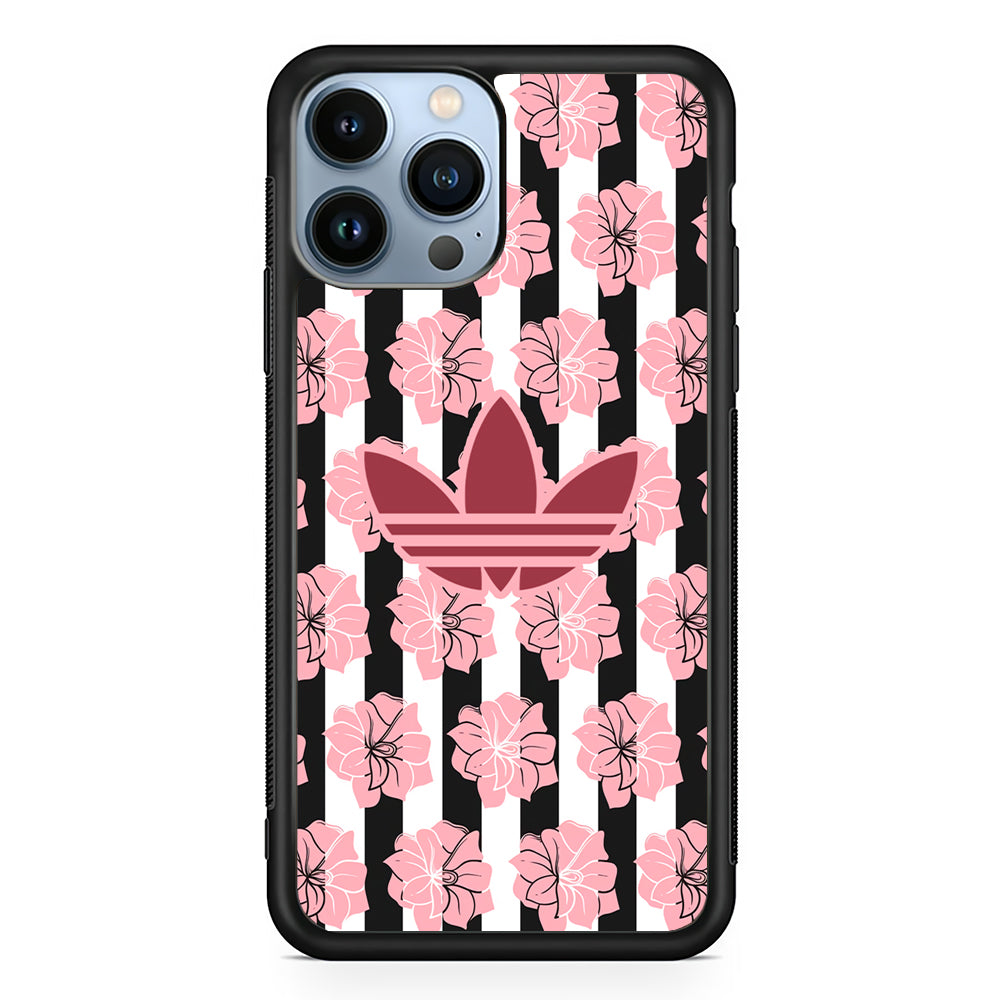 Adidas Pink Flowers 2D Rubber Phone Case | Slim Protective Phone Case