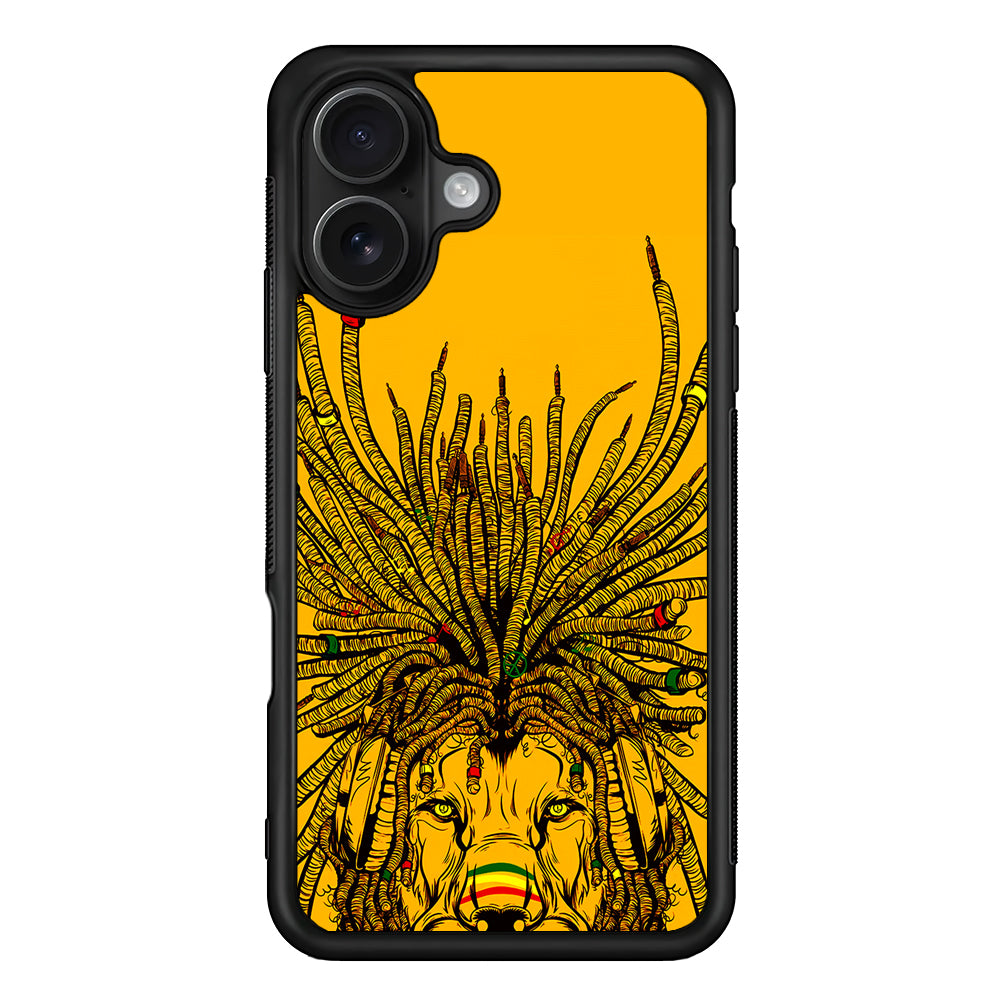 Lion Reggae Yellow Art iPhone 16 Case - Oxvistore