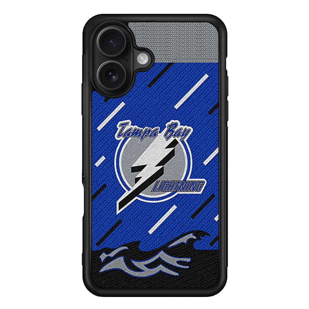 Tampa Bay Lightning Pattern iPhone 16 Case - Oxvistore