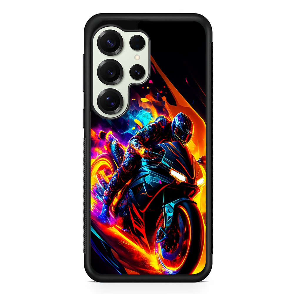 The Neon Cyber Ride Motorbike Samsung Galaxy S25 Ultra Case | Durable Rubber Case for Samsung Galaxy S25 Ultra
