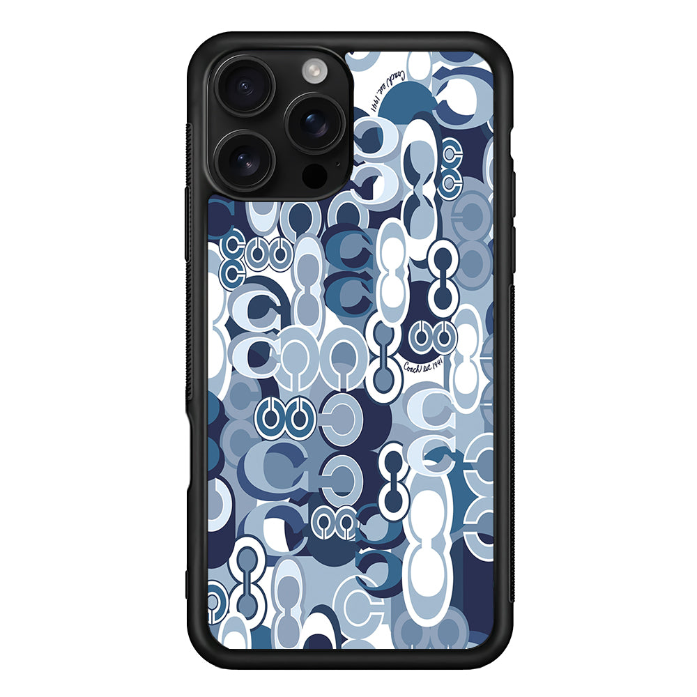 Coach Blue iPhone 16 Pro Case | Slim Rubber Case for iPhone 16 Pro