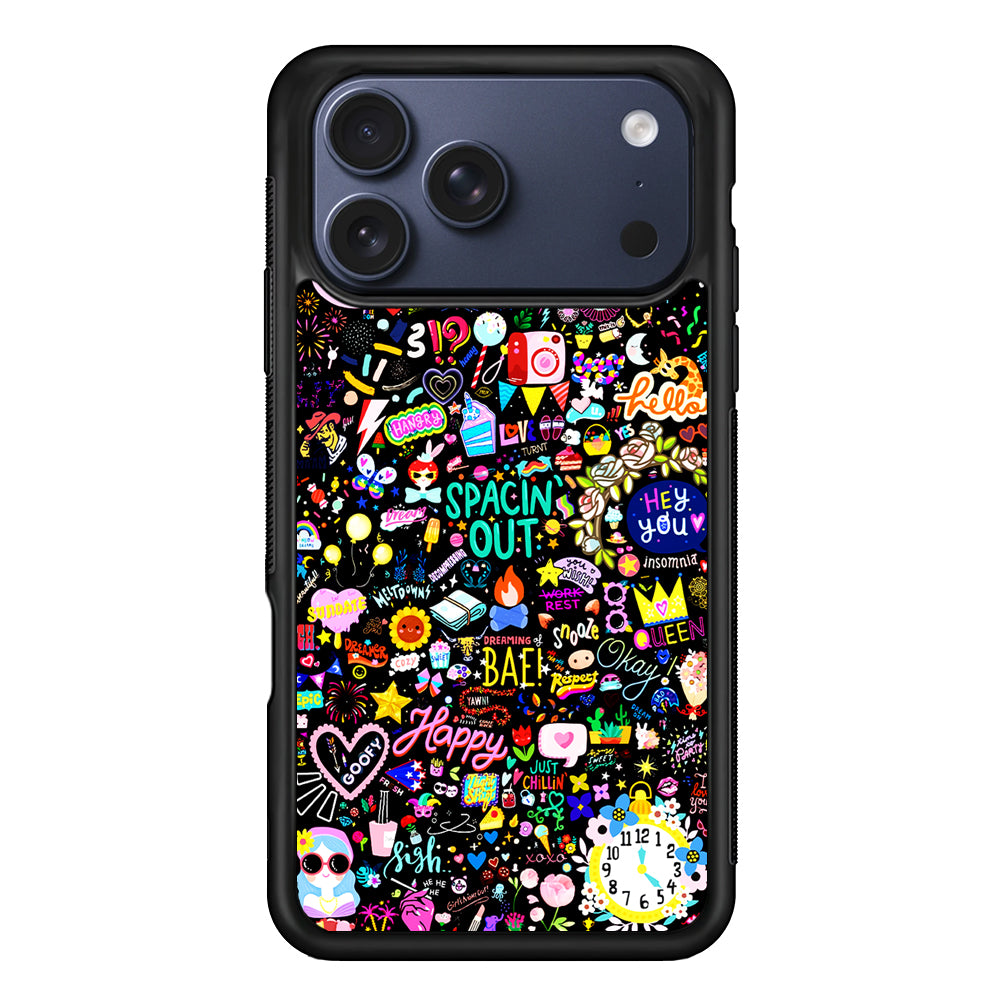 Girly Mixed Doodle iPhone 17 Pro Max Case | Slim Protective Cover for iPhone 17 Pro Max