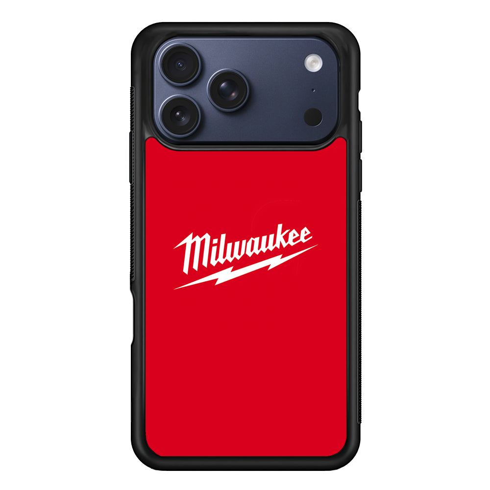 Milwaukee Tool Red Background iPhone 17 Pro Max Case | Slim Rubber Case for iPhone 17 Pro Max
