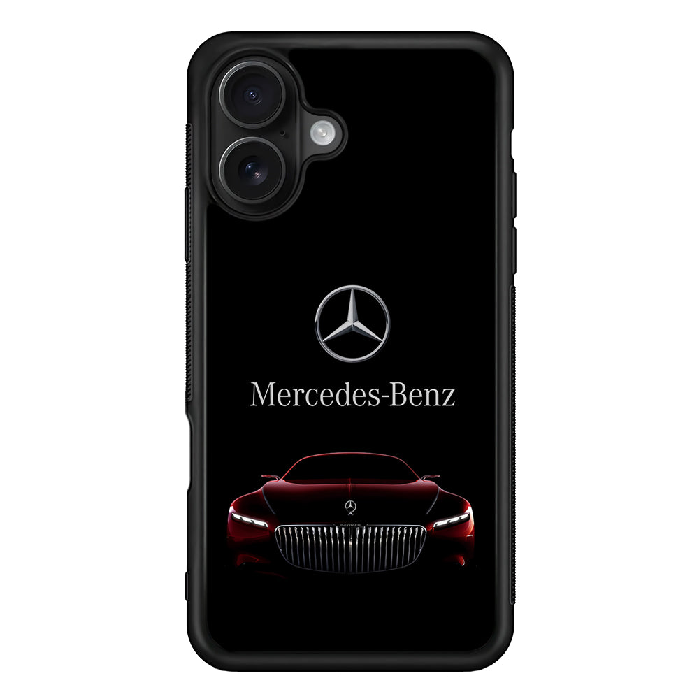 Mercedes-Benz Red Dark Aesthetic iPhone 16 Case | Slim Rubber Case for iPhone 16