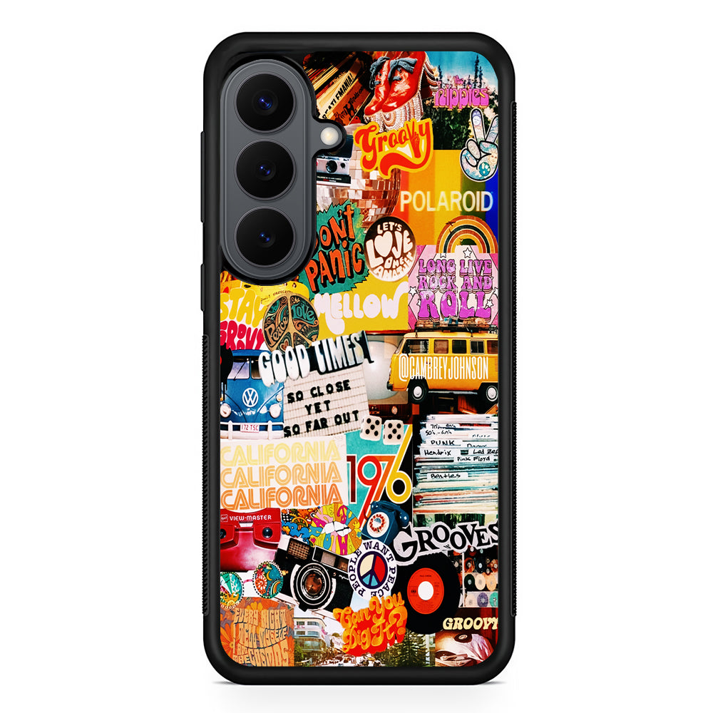 Retro Aesthetic 70s Collage Samsung Galaxy S26 Plus Case | Slim Rubber Case for Samsung Galaxy S26 Plus