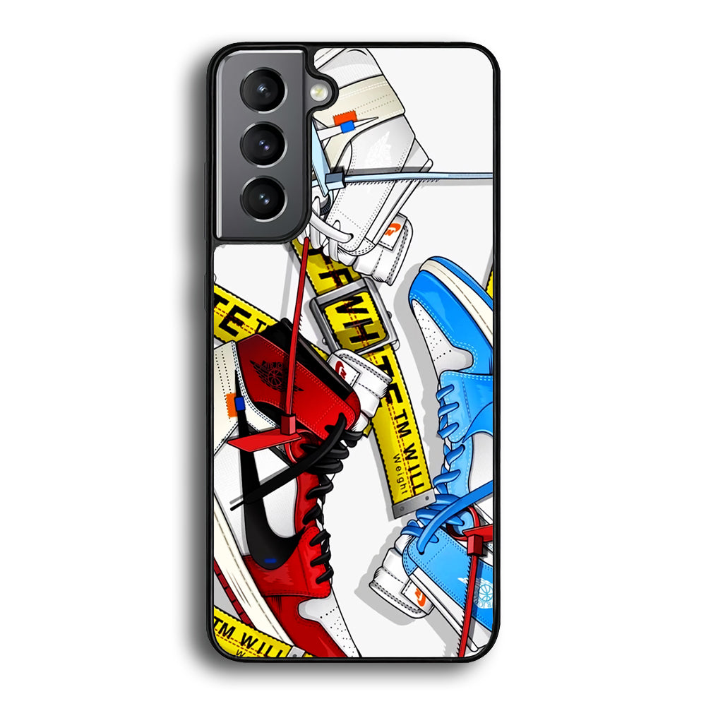 Nike Air x Off White Shoes Colase Samsung Galaxy S24 Plus Case | Slim Rubber Case for Samsung Galaxy S24 Plus