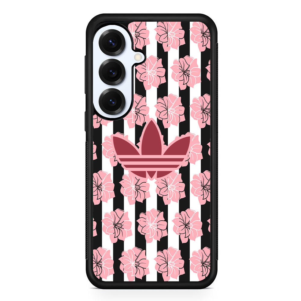 Adidas Pink Flowers Samsung Galaxy S25 Plus Case | Durable Samsung Galaxy S25 Plus Phone Case