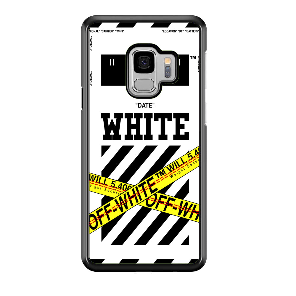 Off White Warning Line Samsung Galaxy S9 Case | Slim Rubber Case for Samsung Galaxy S9